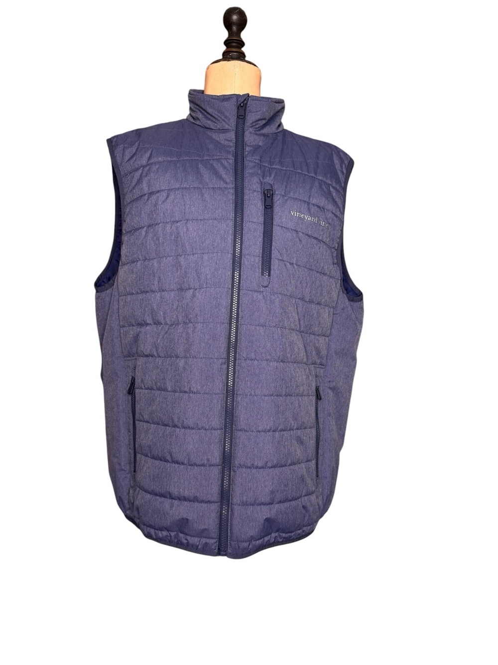 Vineyard Vines Quilted Heathered Navy Vest